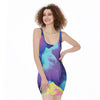 Colorful Cloud Print Sleeveless Bodycon Dress