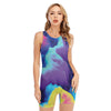 Colorful Cloud Print Sleeveless One Piece Swimsuit