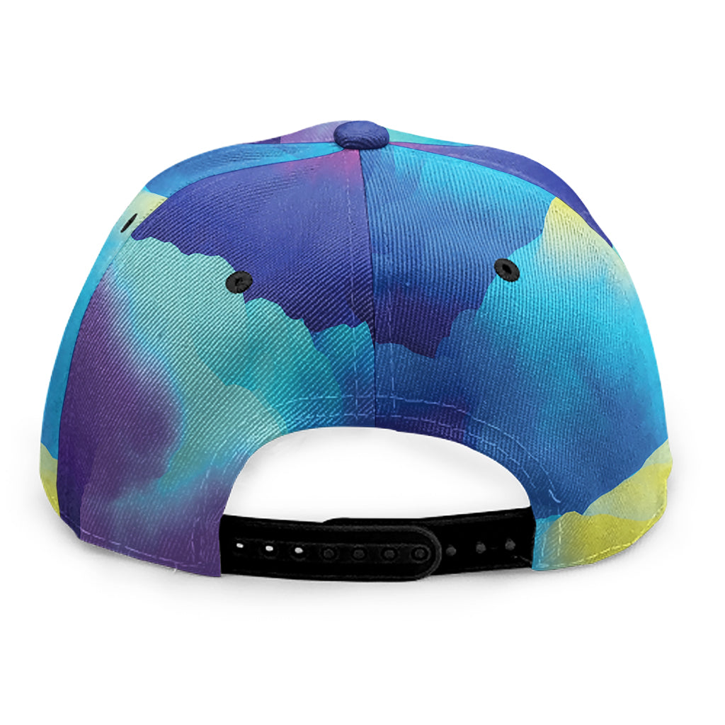 Colorful Cloud Print Snapback Cap