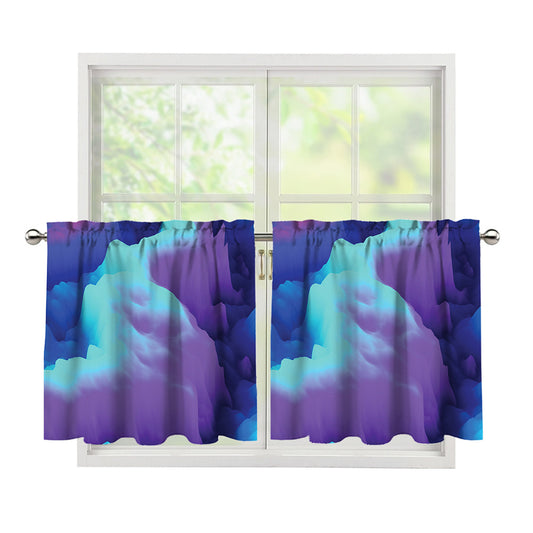 Colorful Cloud Print Tier Curtains