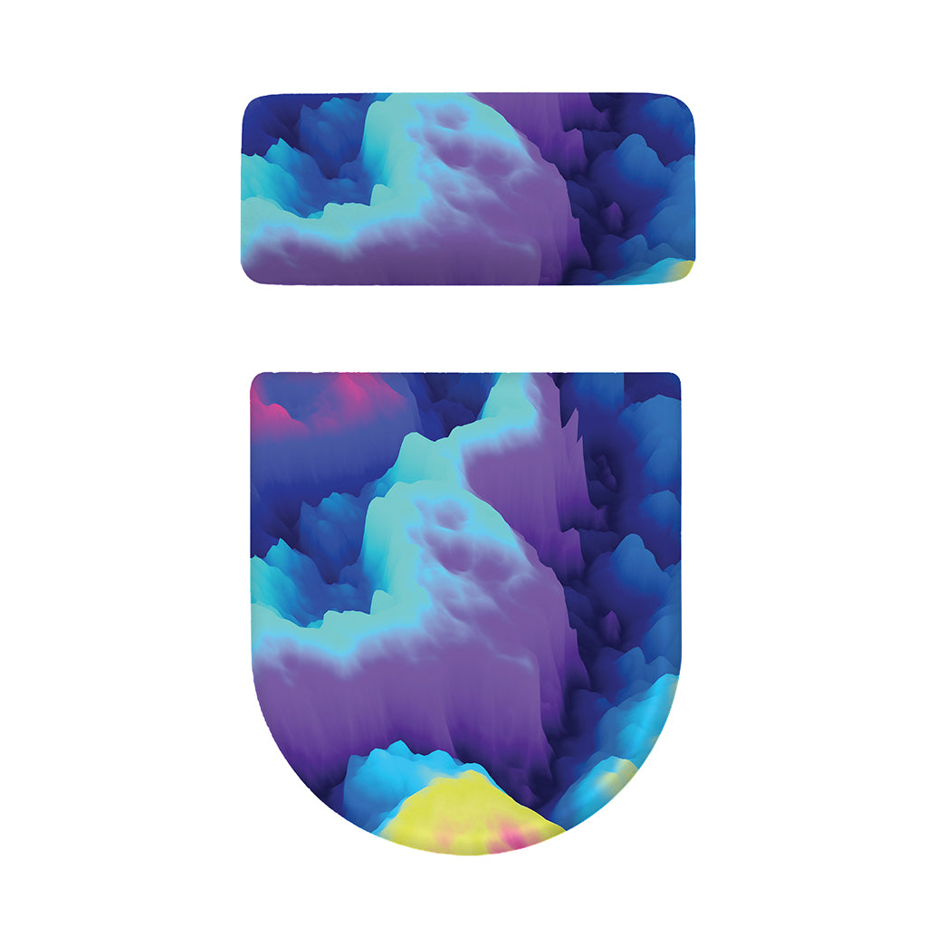 Colorful Cloud Print Toilet Lid And Tank Cover Set