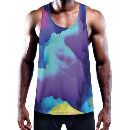 Colorful Cloud Print Training Tank Top