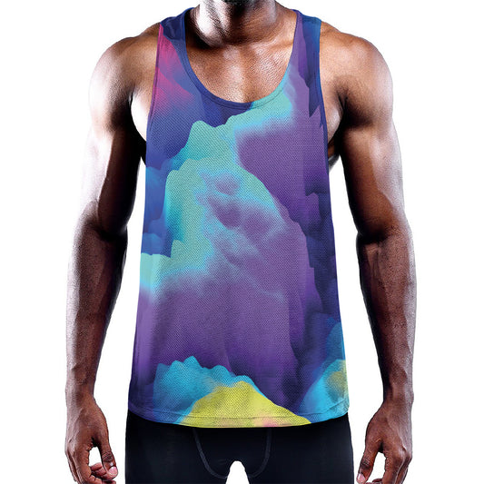 Colorful Cloud Print Training Tank Top