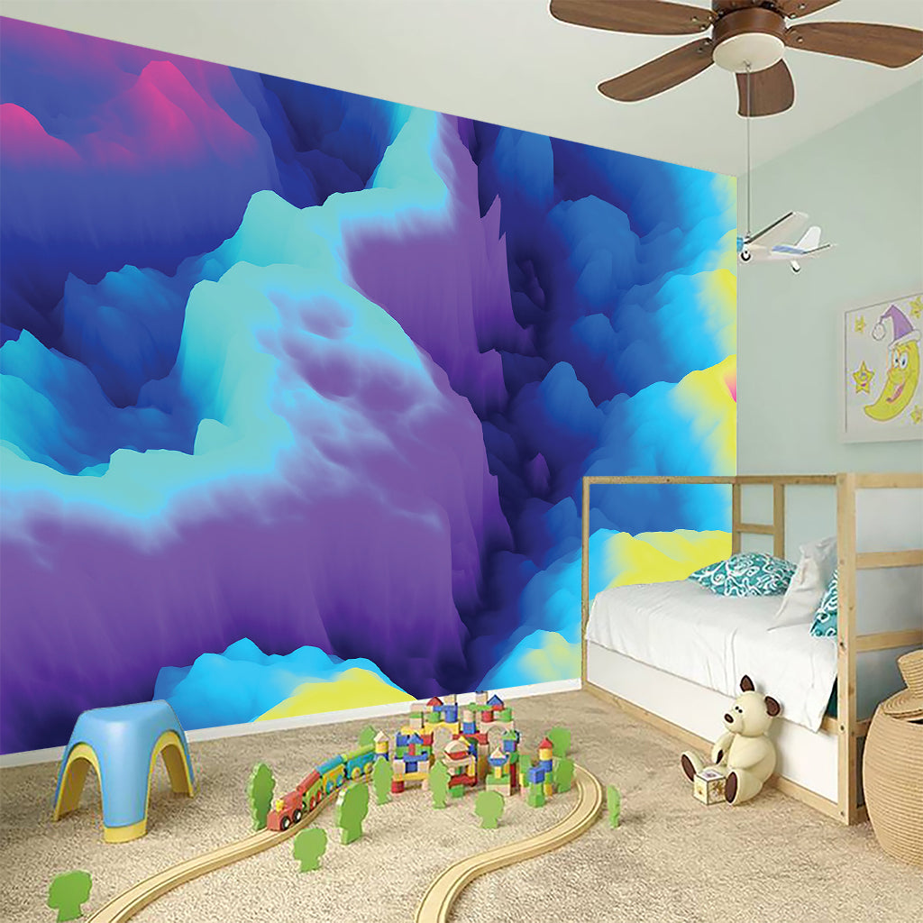 Colorful Cloud Print Wall Sticker