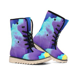 Colorful Cloud Print Winter Boots