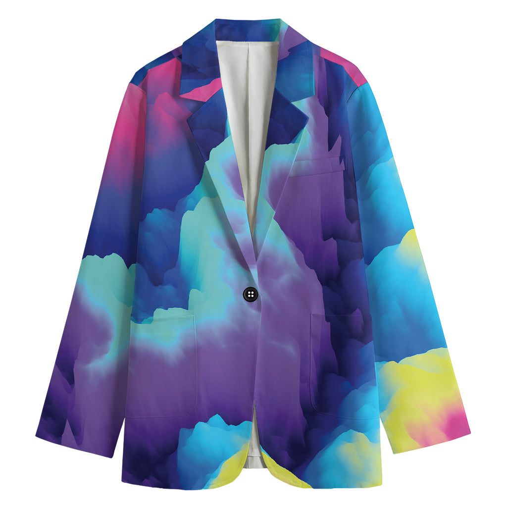 Colorful Cloud Print Women's Blazer