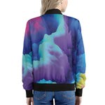 Colorful Cloud Print Women's Bomber Jacket