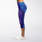 Colorful Cloud Print Women's Capri Leggings