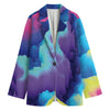 Colorful Cloud Print Women's Cotton Blazer