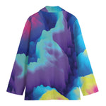 Colorful Cloud Print Women's Cotton Blazer