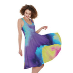 Colorful Cloud Print Women's Sleeveless Dress