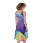 Colorful Cloud Print Women's Sleeveless Dress