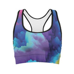 Colorful Cloud Print Women's Sports Bra