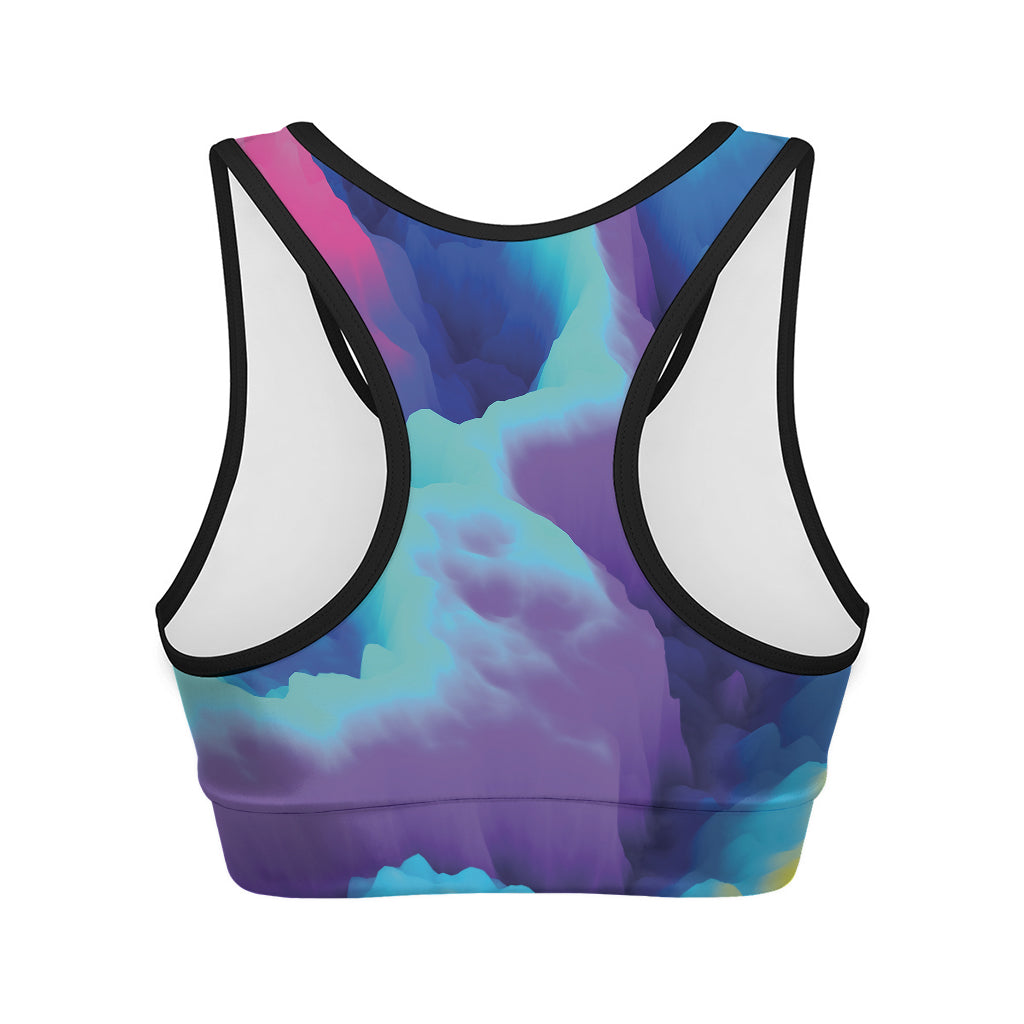 Colorful Cloud Print Women's Sports Bra