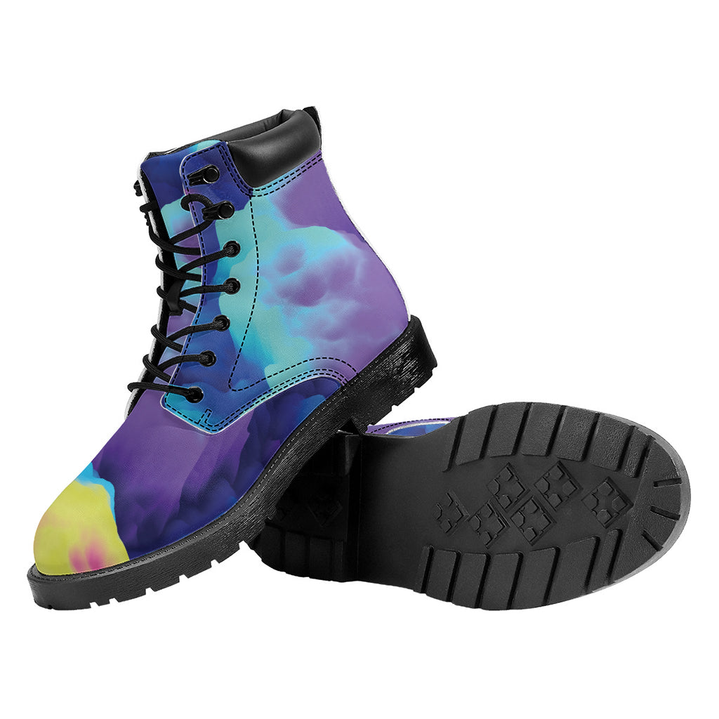 Colorful Cloud Print Work Boots