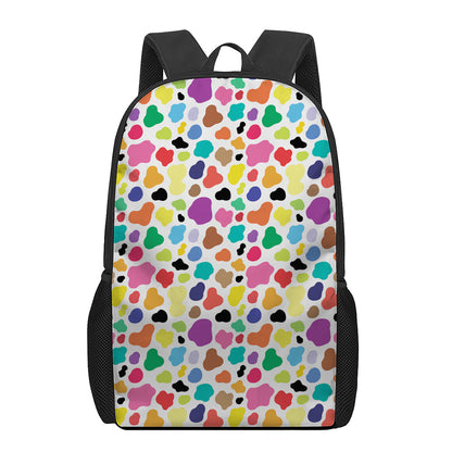 Colorful Cow Pattern Print 17 Inch Backpack