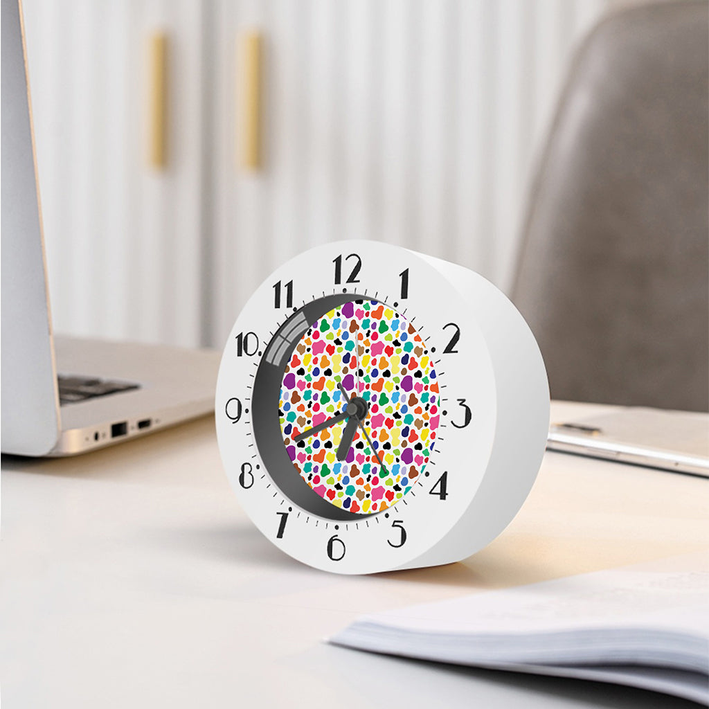 Colorful Cow Pattern Print Alarm Clock