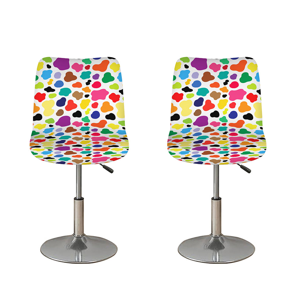 Colorful Cow Pattern Print Bar Stool Covers