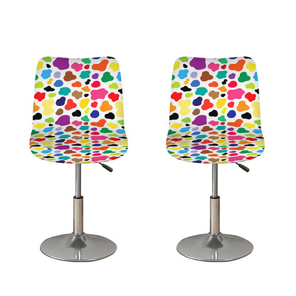Colorful Cow Pattern Print Bar Stool Covers