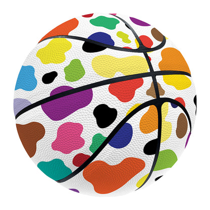 Colorful Cow Pattern Print Basketball
