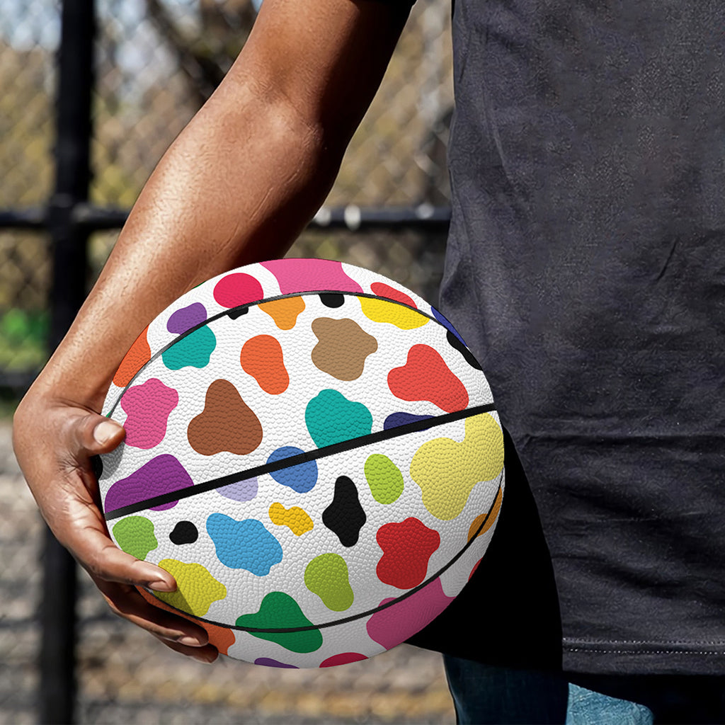 Colorful Cow Pattern Print Basketball