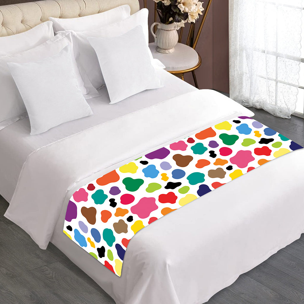 Colorful Cow Pattern Print Bed Runner