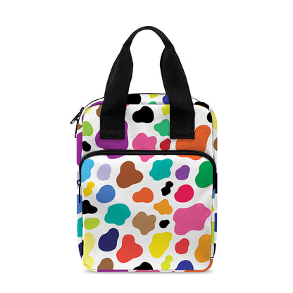 Colorful Cow Pattern Print Bible Tote Bag