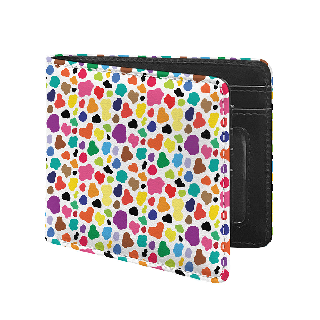 Colorful Cow Pattern Print Bifold Wallet