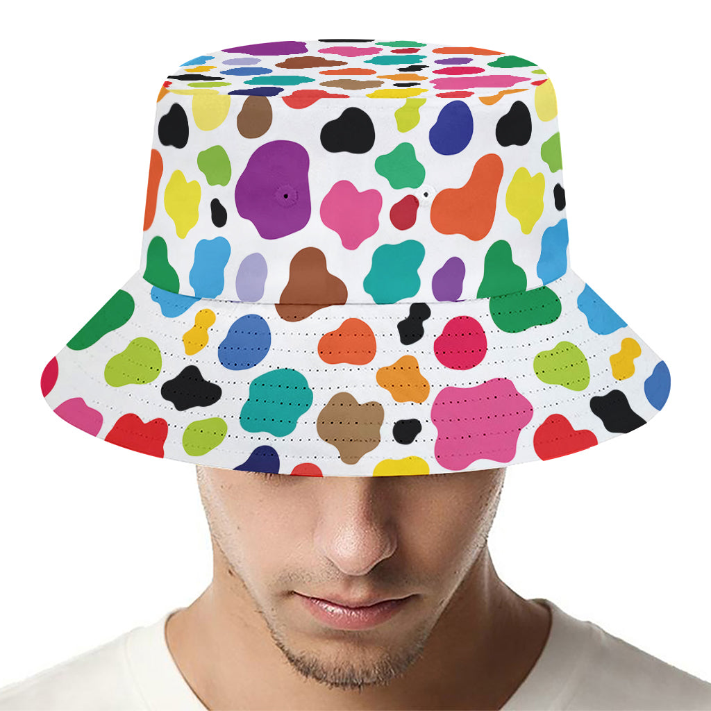 Colorful Cow Pattern Print Bucket Hat
