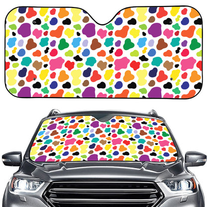 Colorful Cow Pattern Print Car Windshield Sun Shade