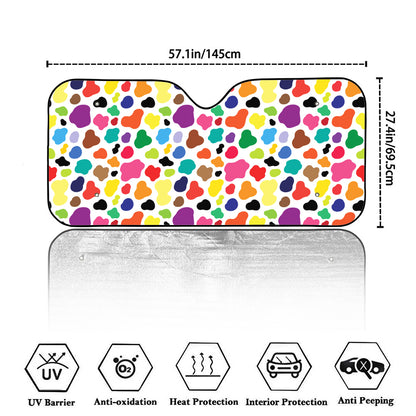 Colorful Cow Pattern Print Car Windshield Sun Shade