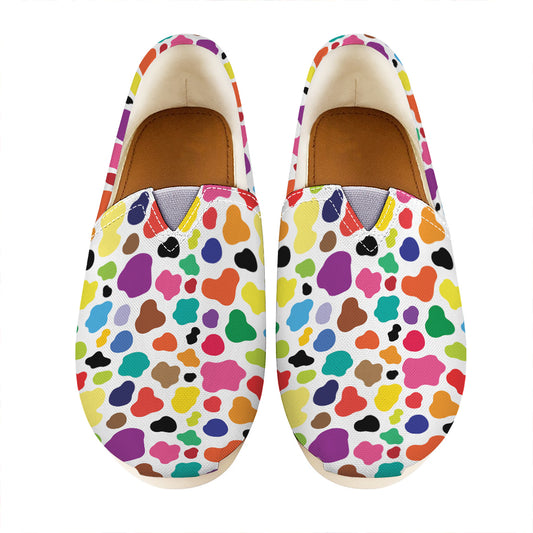 Colorful Cow Pattern Print Casual Shoes