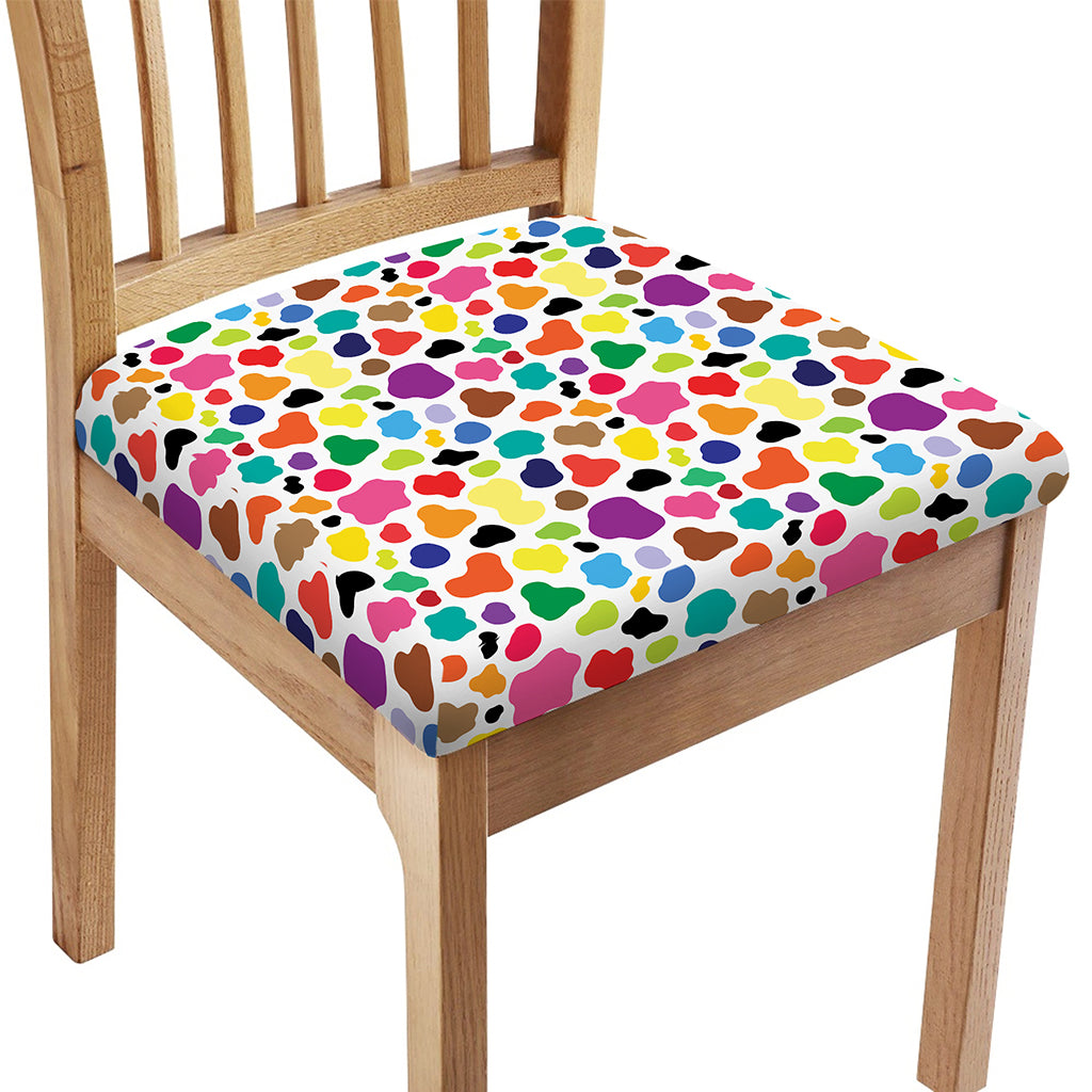 Colorful Cow Pattern Print Chair Cushion Cover