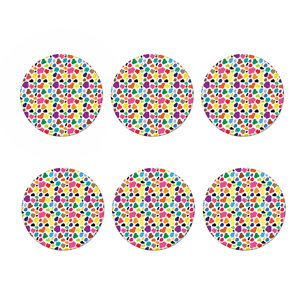 Colorful Cow Pattern Print Coaster Set