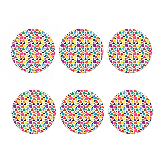 Colorful Cow Pattern Print Coaster Set