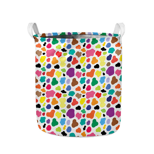 Colorful Cow Pattern Print Collapsible Laundry Basket