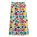 Colorful Cow Pattern Print Cotton Front Slit Maxi Skirt
