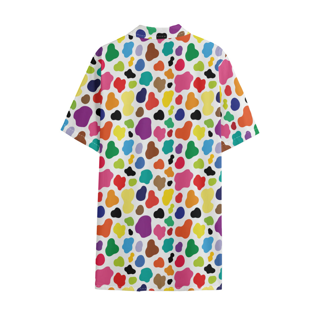 Colorful Cow Pattern Print Cotton Hawaiian Shirt