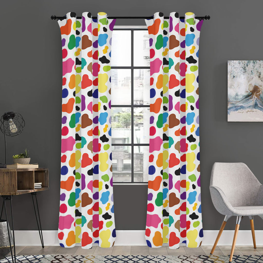 Colorful Cow Pattern Print Curtain