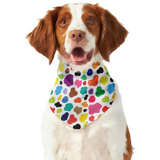 Colorful Cow Pattern Print Dog Bandana