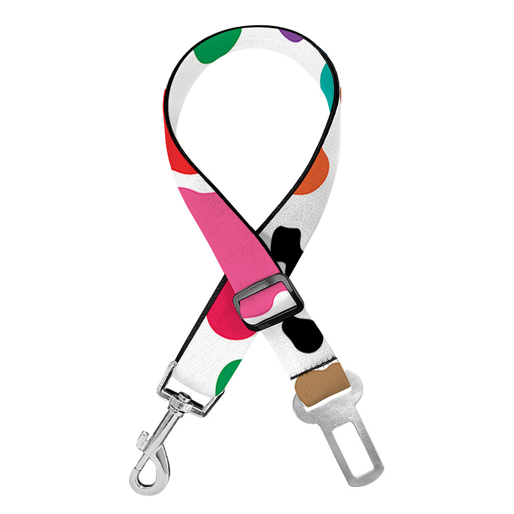 Colorful Cow Pattern Print Dog Seat Belt