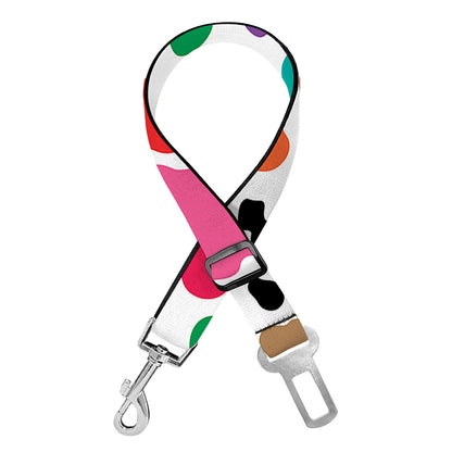 Colorful Cow Pattern Print Dog Seat Belt