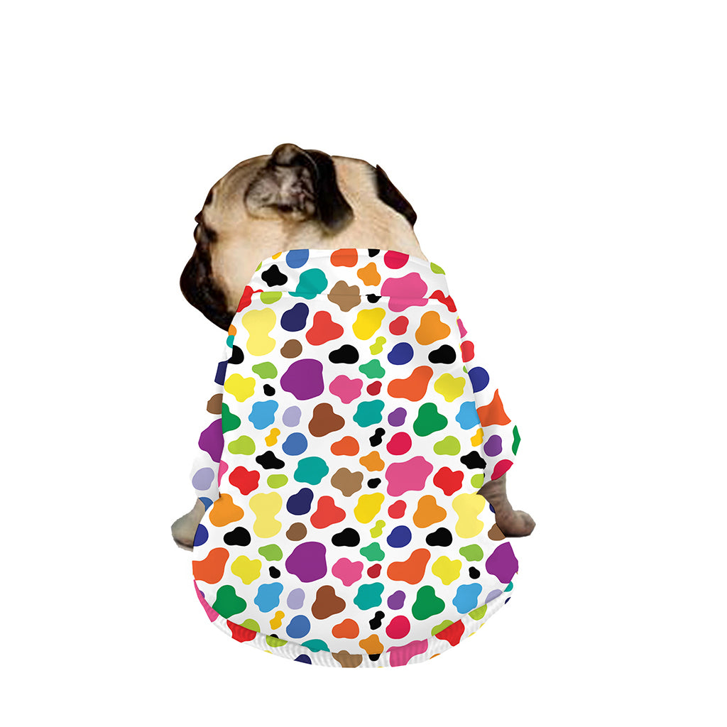Colorful Cow Pattern Print Dog Zip Up Jacket
