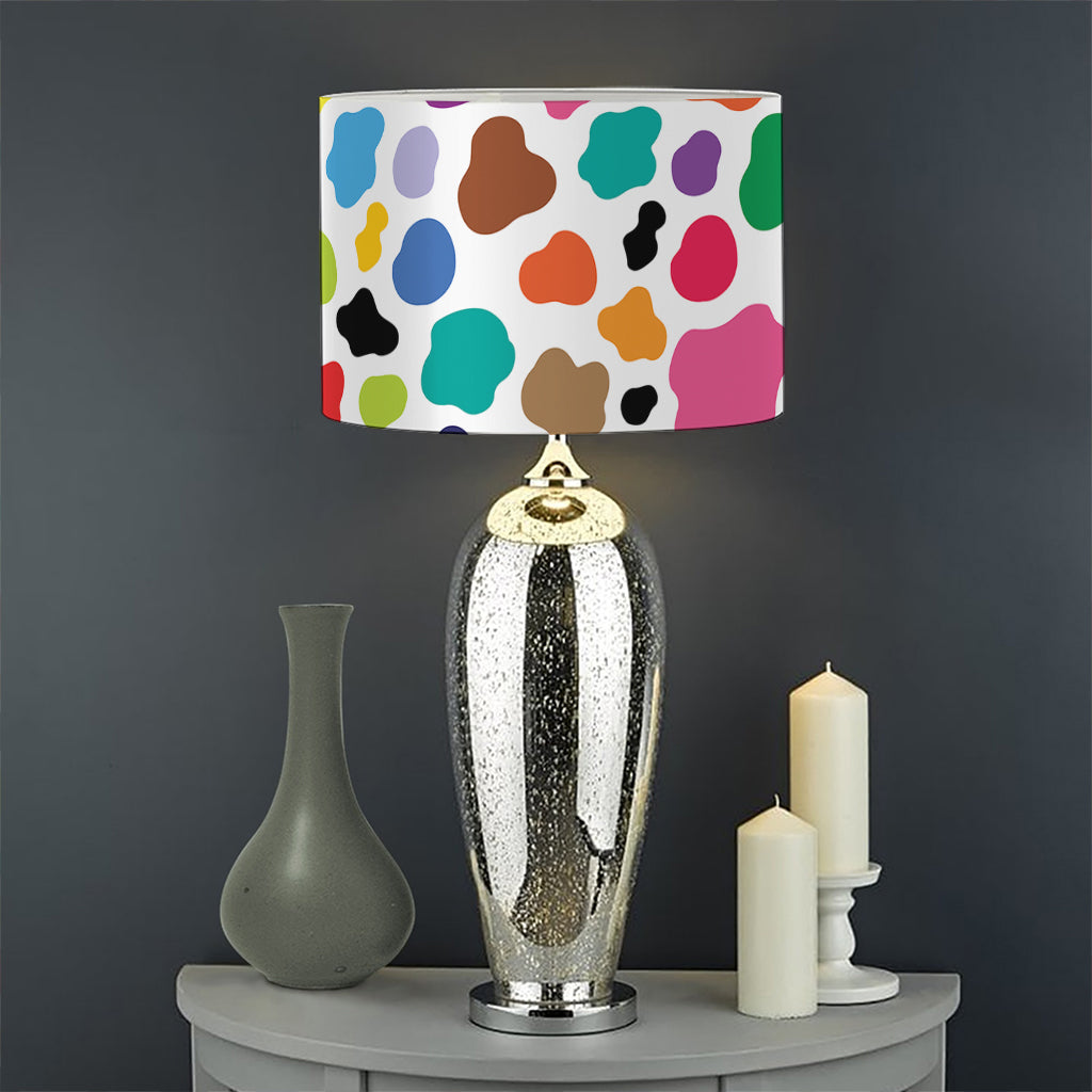 Colorful Cow Pattern Print Drum Lamp Shade