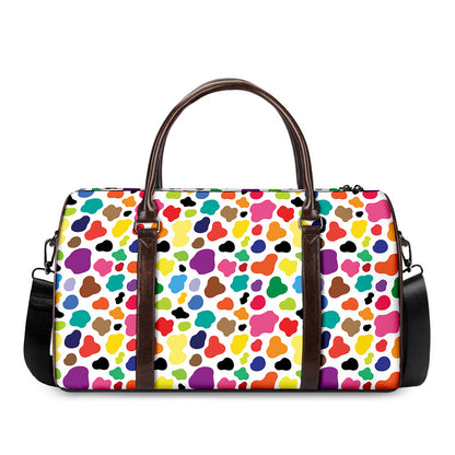 Colorful Cow Pattern Print Duffle Bag