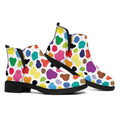 Colorful Cow Pattern Print Flat Ankle Boots