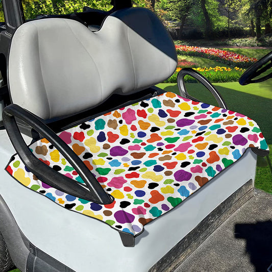 Colorful Cow Pattern Print Golf Cart Seat Cover