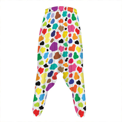 Colorful Cow Pattern Print Hammer Pants
