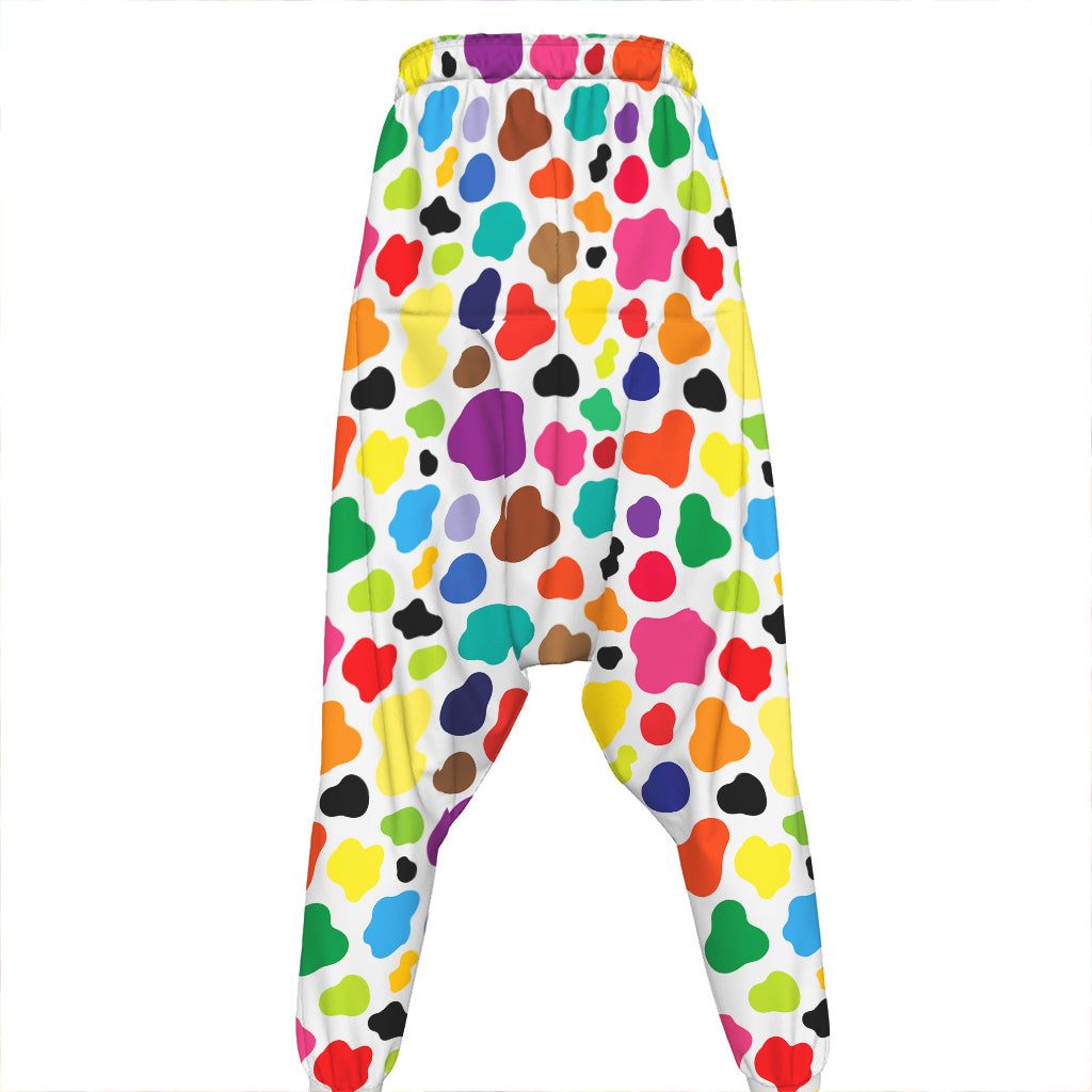 Colorful Cow Pattern Print Hammer Pants