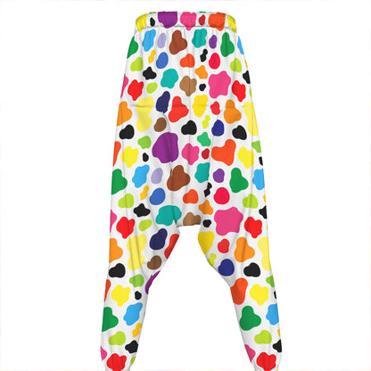 Colorful Cow Pattern Print Hammer Pants